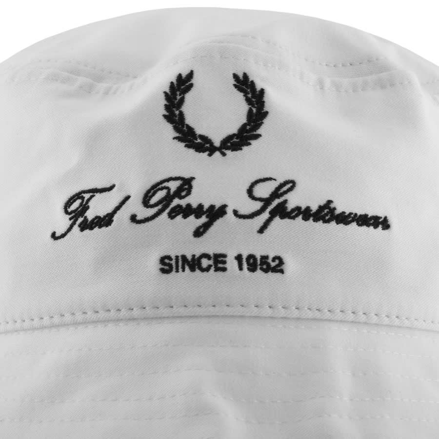 Alternative Image for ProductFred Perry Script Branded Bucket Hat White3